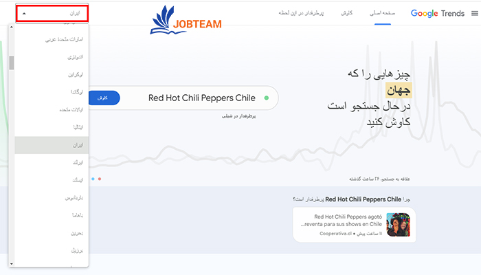 موقعیت مکانی گوگل ترندز (Google Trends) موقعیت مکانی گوگل ترندز (Google Trends)